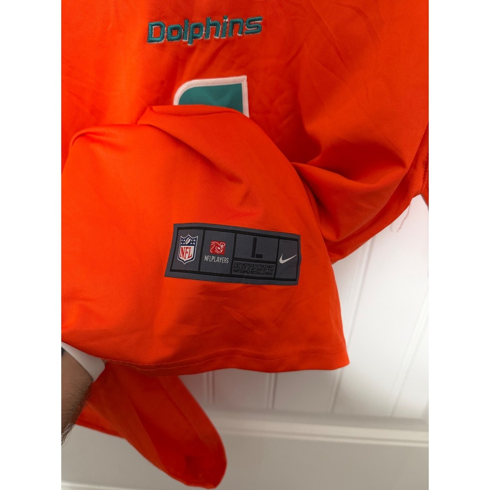 Nike Miami Dolphins Jersey Mens Large Orange Tua Tagovailoa 1 NFL On Field - Picture 4 of 7